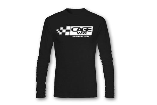 CAGE WRX - Men's Long Sleeve Basic Logo T-Shirt BLACK APP-M7-LS-BK-XL - S