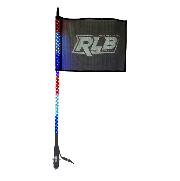 RLB CHASE LIGHTS - 3′ LED Whip Single Bluetooth – Ballistic (Black) BAL-3SLEDB - S